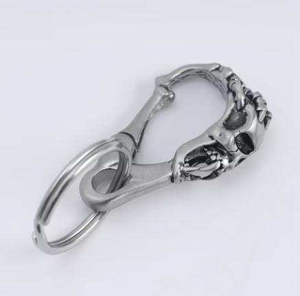 vamp skull carabiner stainless steel
