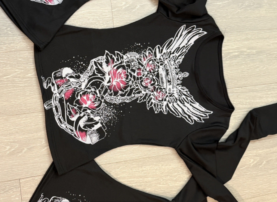 Gothic  Rhinestone T-Shirt