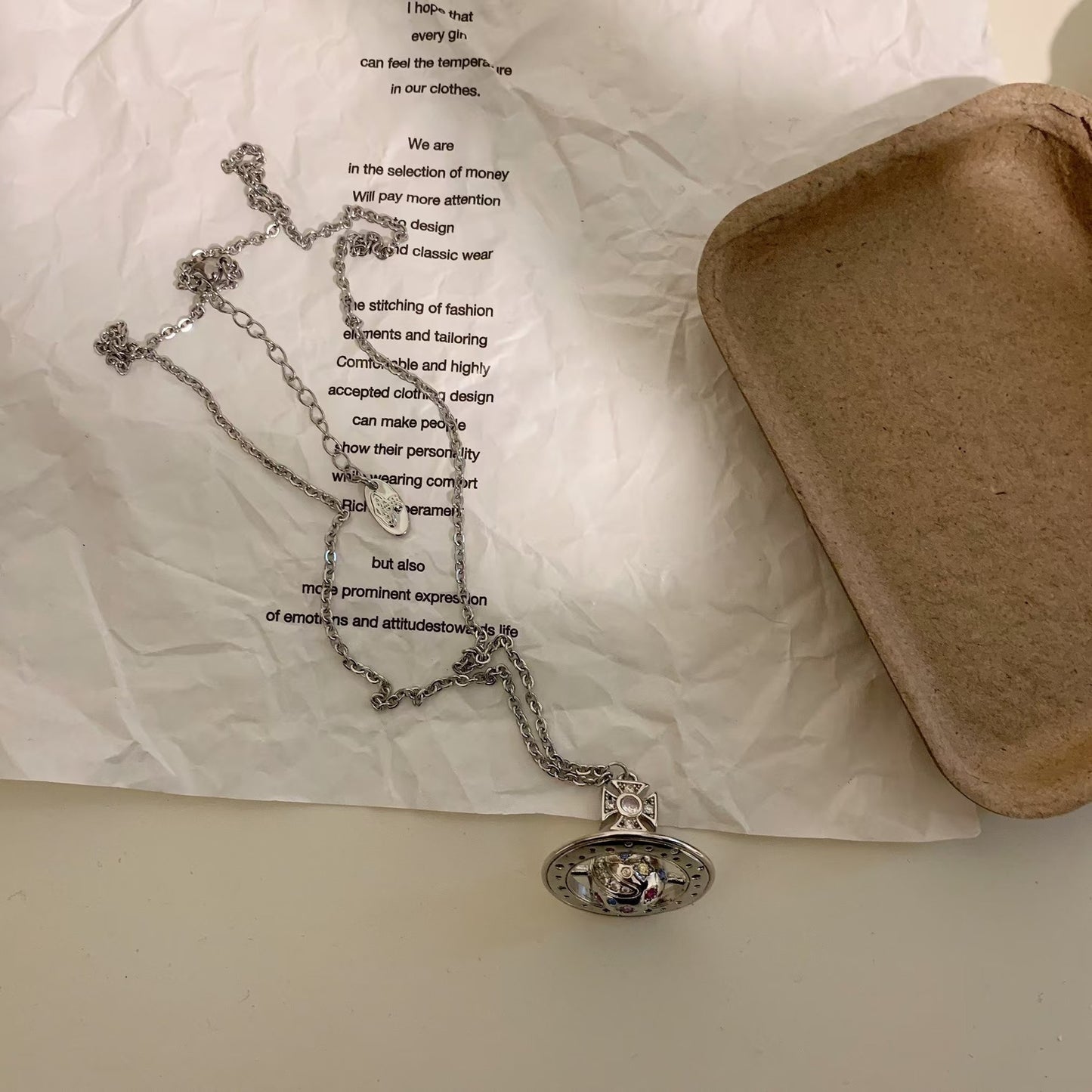 Rainbow Star Moon Saturn pendant