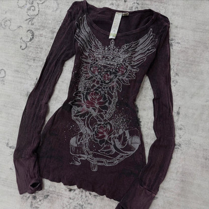 Gothic  Rhinestone T-Shirt
