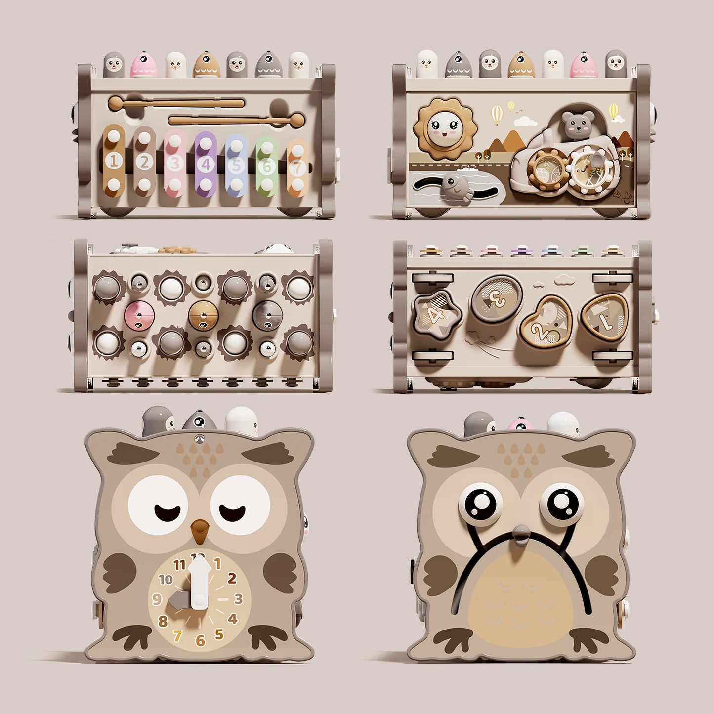 Fishing Owl Busy Board Mole Game Number Xylophone