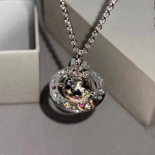 Rainbow Star Moon Saturn pendant