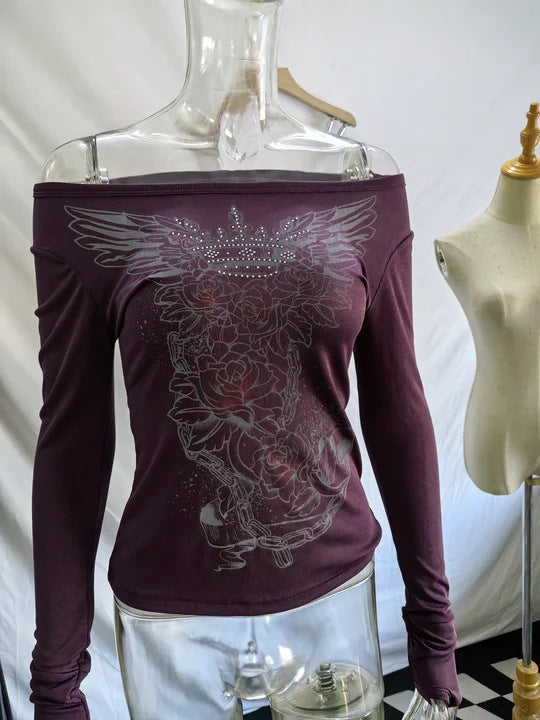 Gothic  Rhinestone T-Shirt