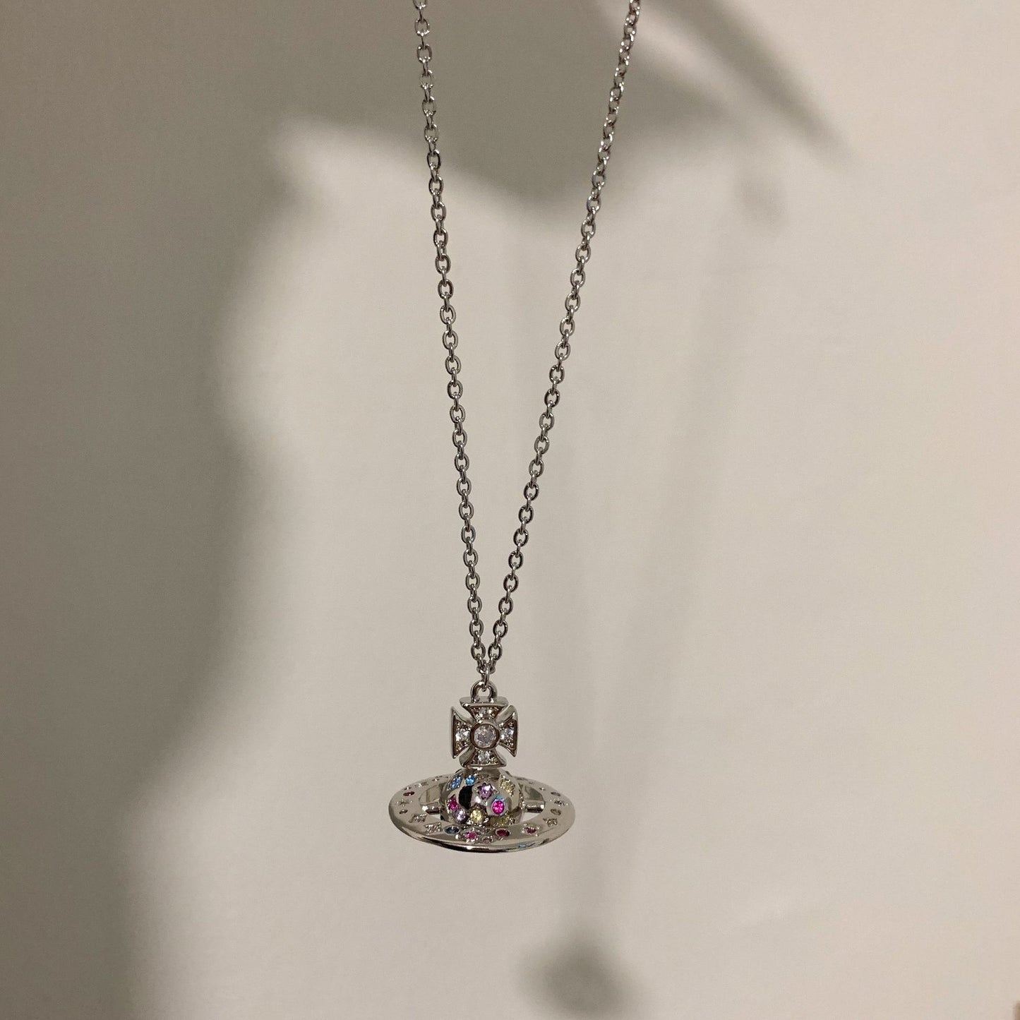 Rainbow Star Moon Saturn pendant