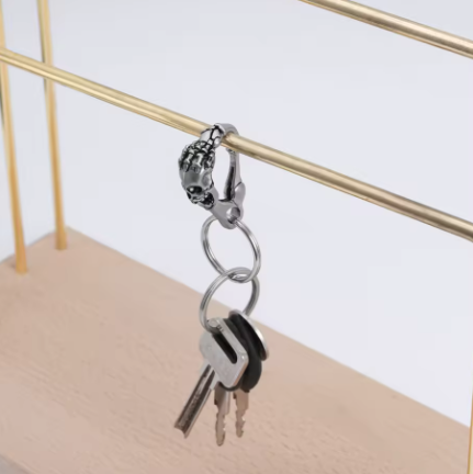 vamp skull carabiner stainless steel
