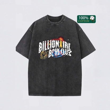 Retro Washed Cotton Short Sleeve Printed T-Shirt